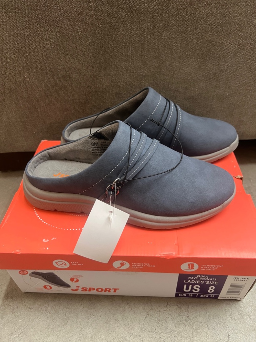 Clarks Navy Slip-On Mule Loafers for Men